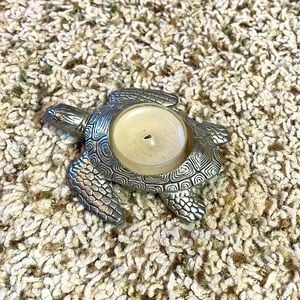 Yankee Candle Votive Holder Sea Turtle Silver Ocean Beach Vacation Decoration